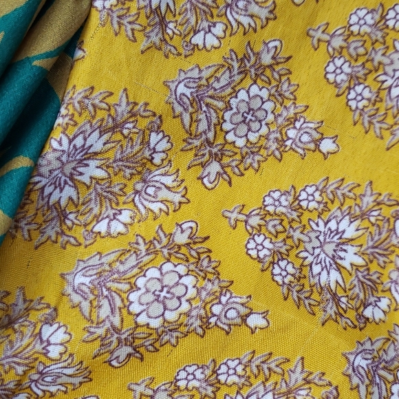 Darn Good Yarn Sari Silk Wrap Skirt Ankle Goddess - Picture 14 of 16